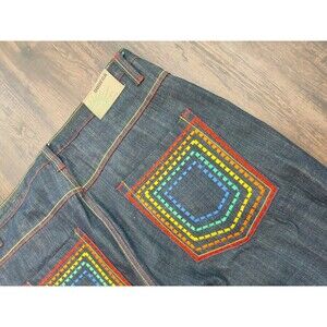 Vintage Y2K Dodeca Baggy Shorts Mens 42 Blue Jean Jorts Denim Hip-Hop Streetwear